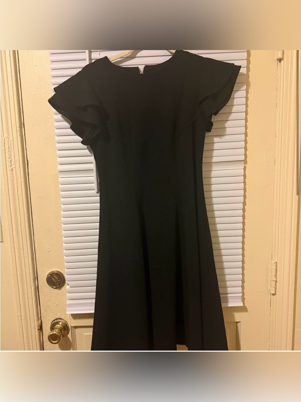 Tommy Hilfiger Black Midi Dress with Flutter Sleeves